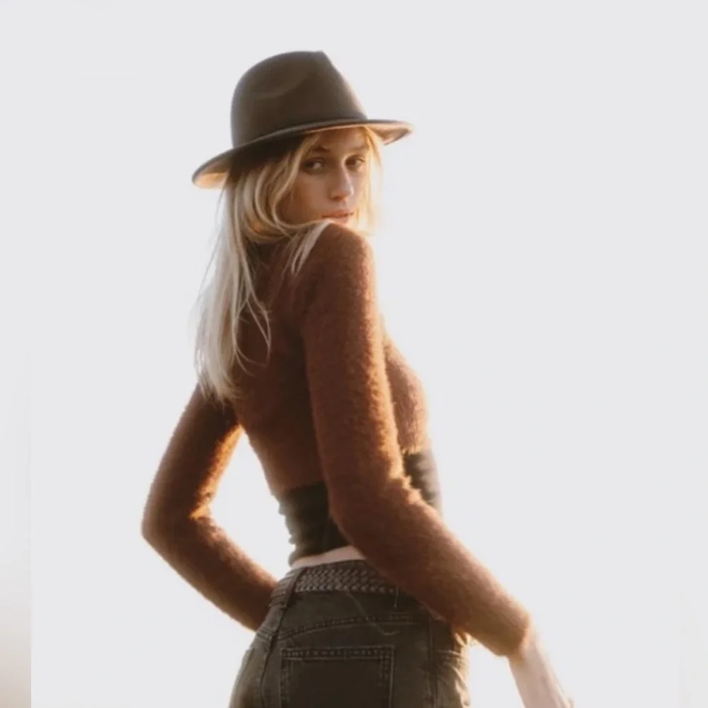 Chic Brown Women's Fedora Hat - Picture 3 of 14